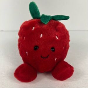 ❤️Aurora JUICY Red Smiling STRAWBERRY Palm Pals Plush Stuffed Toy 5"